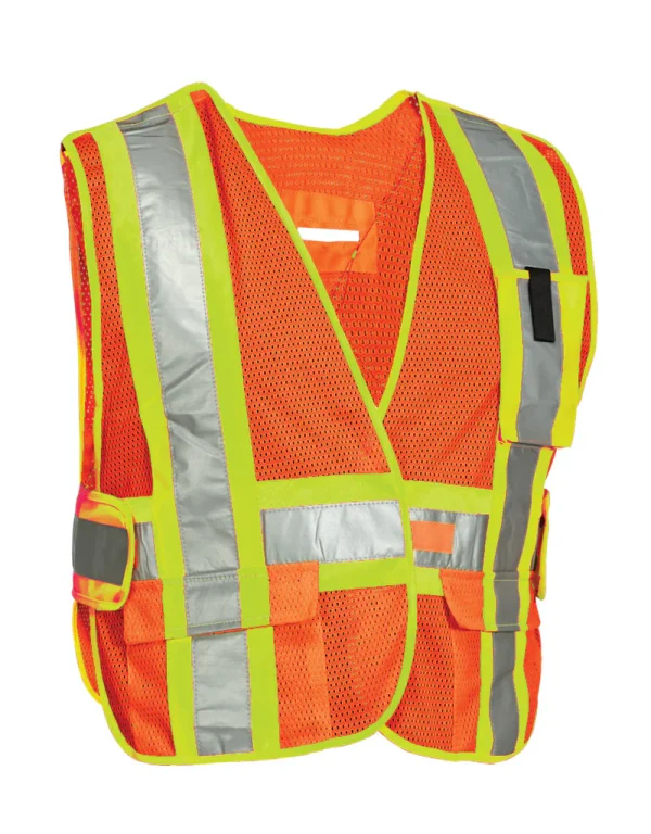 5-Point Tear-away Hi Vis Mesh Traffic Safety Vest, One-Size - 022-TV3PKTA