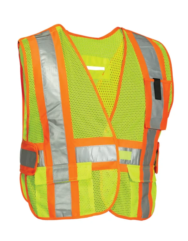 5-Point Tear-away Hi Vis Mesh Traffic Safety Vest, One-Size - 022-TV3PKTA - Image 2