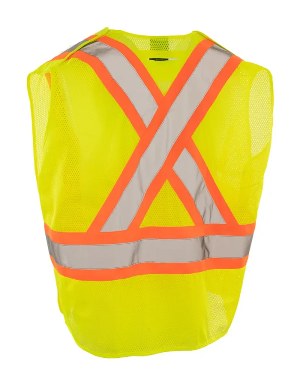 5-Point Tear-away Hi Vis Mesh Traffic Safety Vest, 3 Sizes - 022-TV5PKTA - Image 4