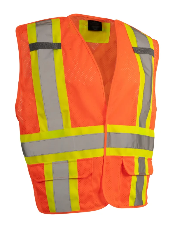 5-Point Tear-Away Mesh Traffic Vest - 022-TV9 - Image 2