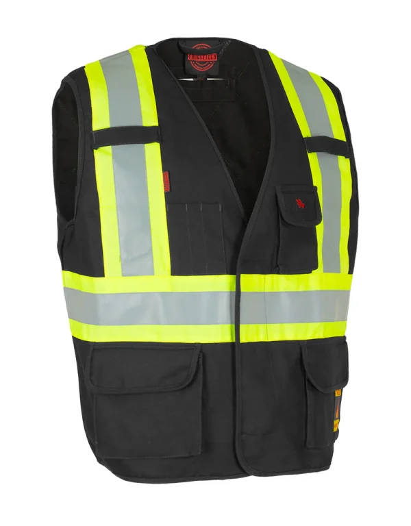 Fire Resistant (FR) Cotton Duck Hi Vis Safety Vest - 022-TVFR158 - Image 2