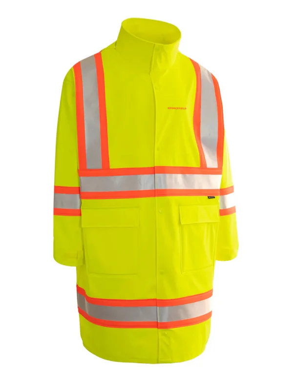 Hi Vis Fire Resistant Long Rain Coat - 023-6855 - Image 2
