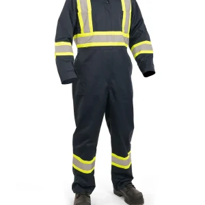 Hi Vis Navy Safety Unlined Coverall - 024-BU145