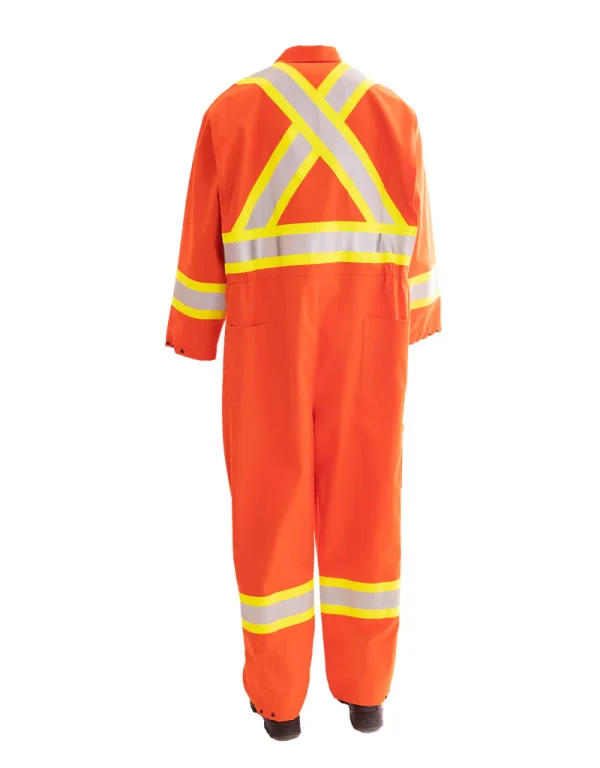 Orange FR Treated 100% Cotton Coverall with Reflective Tape - 024-FRCOR - Image 2