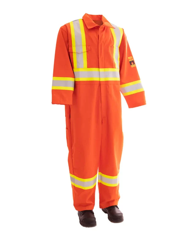 Orange FR Treated 100% Cotton Coverall with Reflective Tape - 024-FRCOR