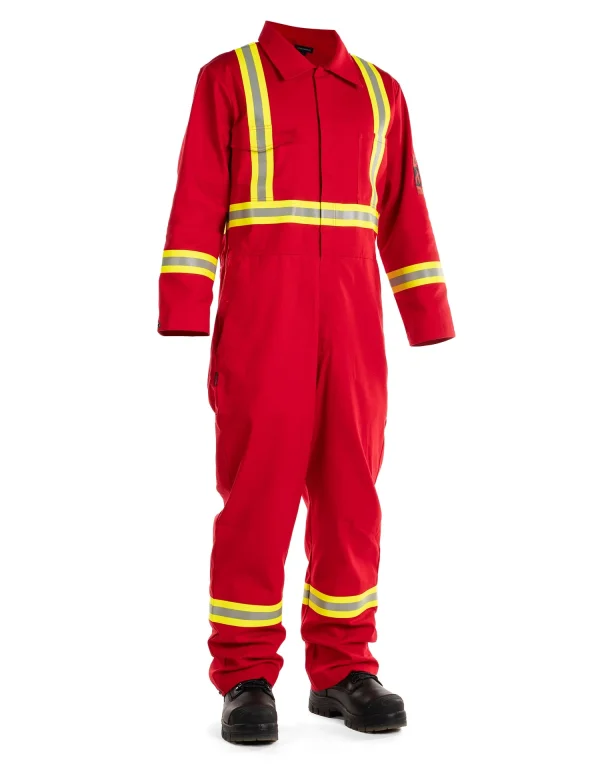 FR Treated 100% Cotton Coverall with Reflective Tape - 024-FRCRD
