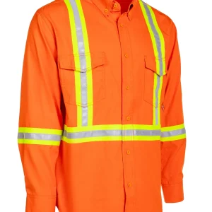 Inherent Flame-Resistant Long Sleeve Button Down 6oz Safety Shirt - 024-FRIWS