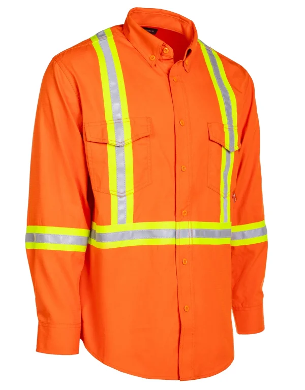 Inherent Flame-Resistant Long Sleeve Button Down 6oz Safety Shirt - 024-FRIWS