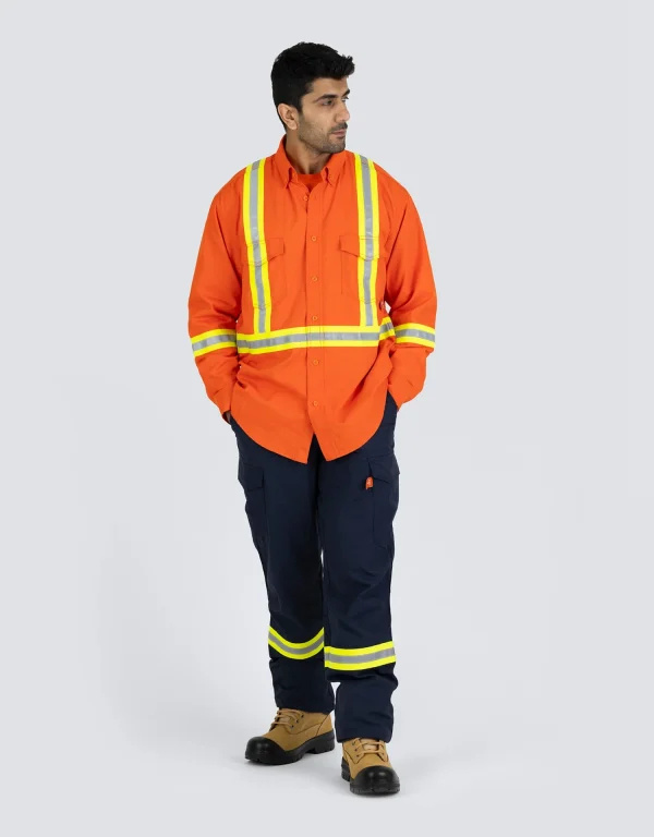 Inherent Flame-Resistant Long Sleeve Button Down 6oz Safety Shirt - 024-FRIWS - Image 5