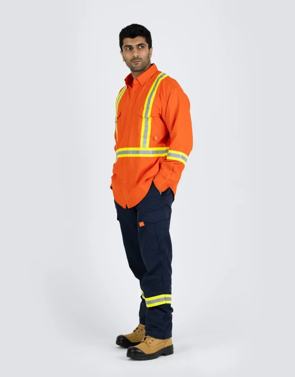 Inherent Flame-Resistant Long Sleeve Button Down 6oz Safety Shirt - 024-FRIWS - Image 4