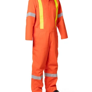 Retro Hi-Vis Safety Unlined Cotton Coverall with Reflective Striping - 024-RTRC145