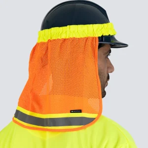 Hi-Vis Reflective Mesh Hard Hat Sun Shade Neck Sheild - 036-HHNG
