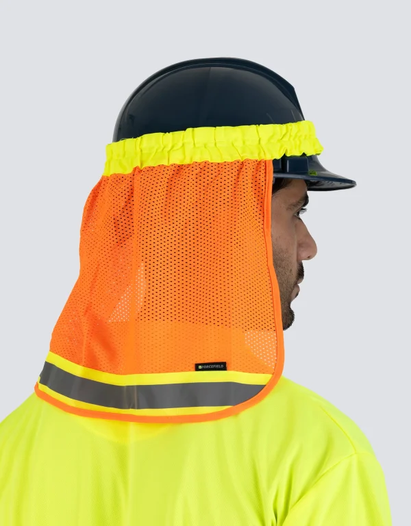 Hi-Vis Reflective Mesh Hard Hat Sun Shade Neck Sheild - 036-HHNG