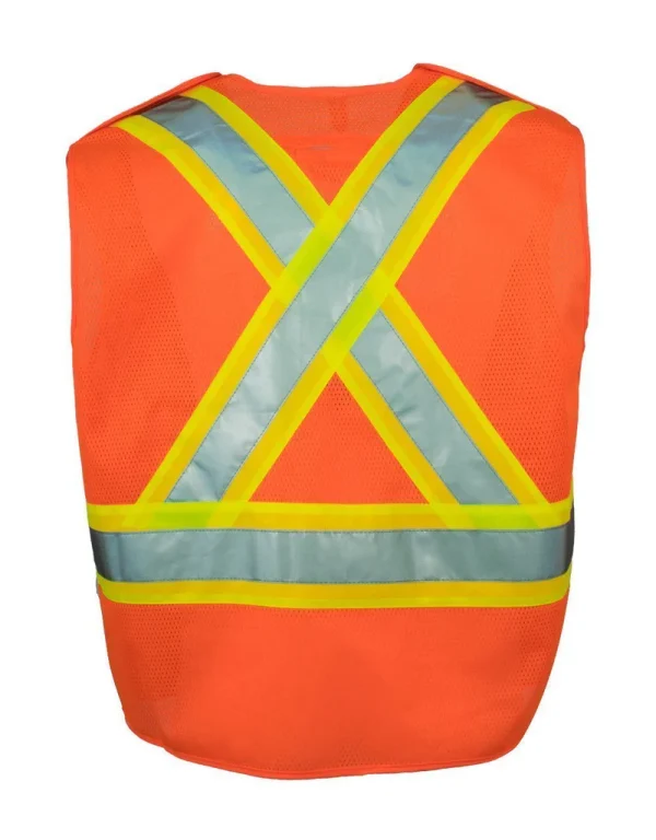 5-Point Tear-away Hi Vis Mesh Traffic Safety Vest, 3 Sizes - 022-TV5PKTA - Image 5