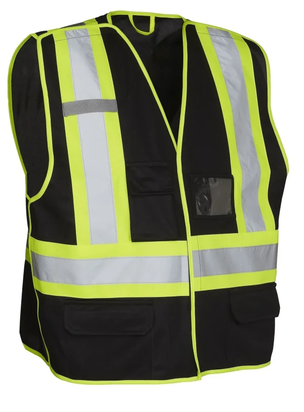 5-Point Tear-Away Hi Vis Traffic Safety Vest, Tricot Polyester, 3 Sizes - 022-TV - Image 4