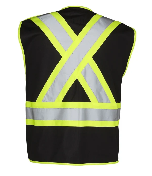 5-Point Tear-Away Hi Vis Traffic Safety Vest, Tricot Polyester, 3 Sizes - 022-TV - Image 3