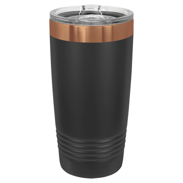 Polar Camel 20 oz. Black/Rose Gold ION-Plated Ringneck Tumbler with Slider Lid - LTM7290 - Image 2