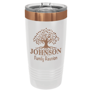 Polar Camel 20 oz. White/Rose Gold ION-Plated Ringneck Tumbler with Slider Lid - LTM7291