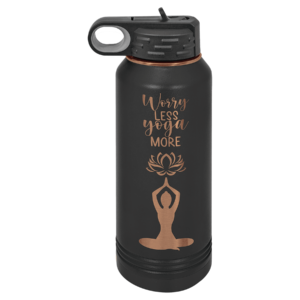 Polar Camel 32 oz. Black/Rose Gold ION-Plated Water Bottle - LWB240