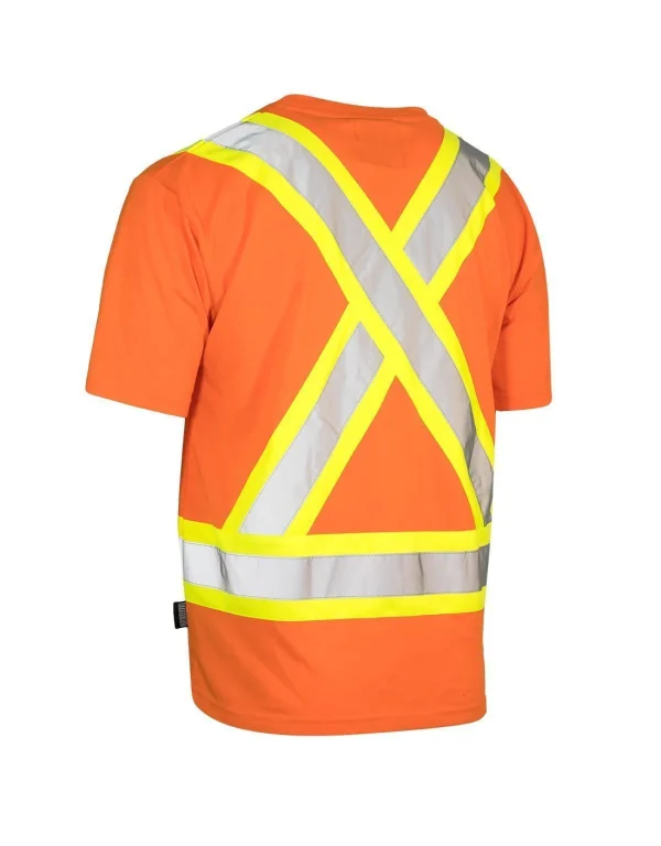 Ultracool Poly/Cotton Crew Neck Short Sleeve Safety Tee Shirt with Chest Pocket - 022-TCCBE - Image 3