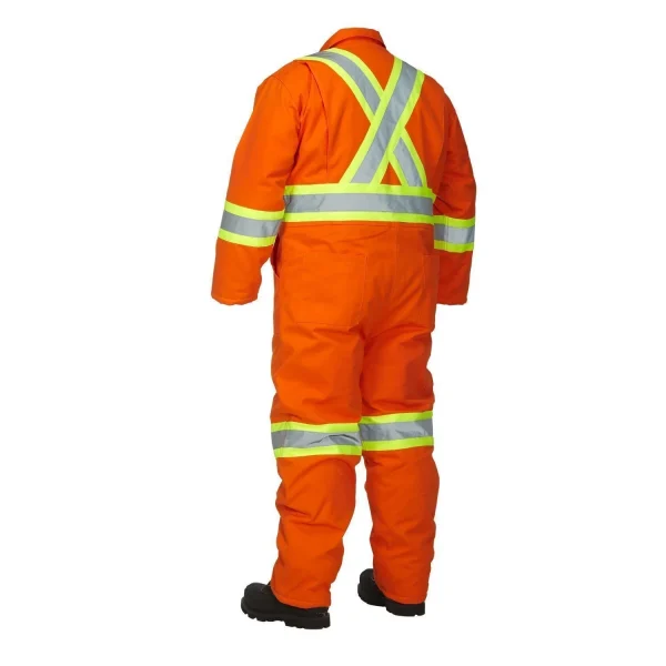 Winter Lined Cotton Canvas Safety Coverall - 024-OR34 - Image 2