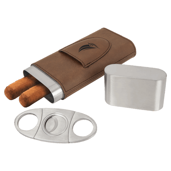 Laserable Leatherette Cigar Case with Cutter - GFT1000SET3 - Image 12