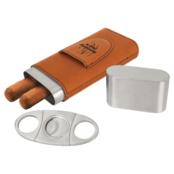 Laserable Leatherette Cigar Case with Cutter - GFT1000SET3 - Image 11