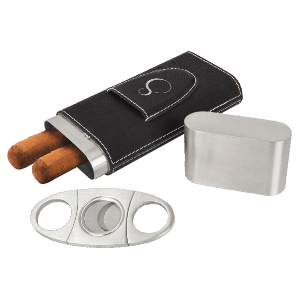 Laserable Leatherette Cigar Case with Cutter - GFT1000SET3 - Image 9