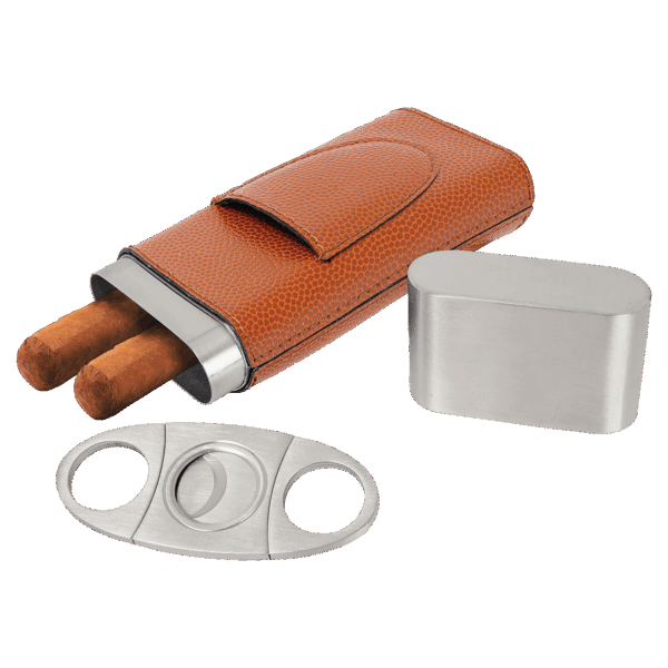Laserable Leatherette Cigar Case with Cutter - GFT1000SET3 - Image 2