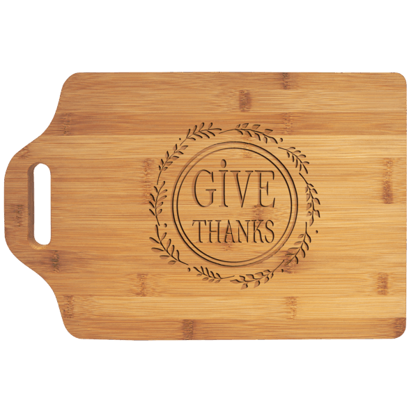 15" x 10 1/4" Bamboo Cutting Board with Handle - GFT898